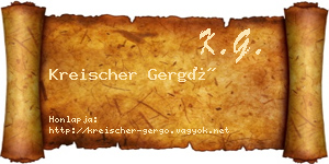 Kreischer Gergő névjegykártya